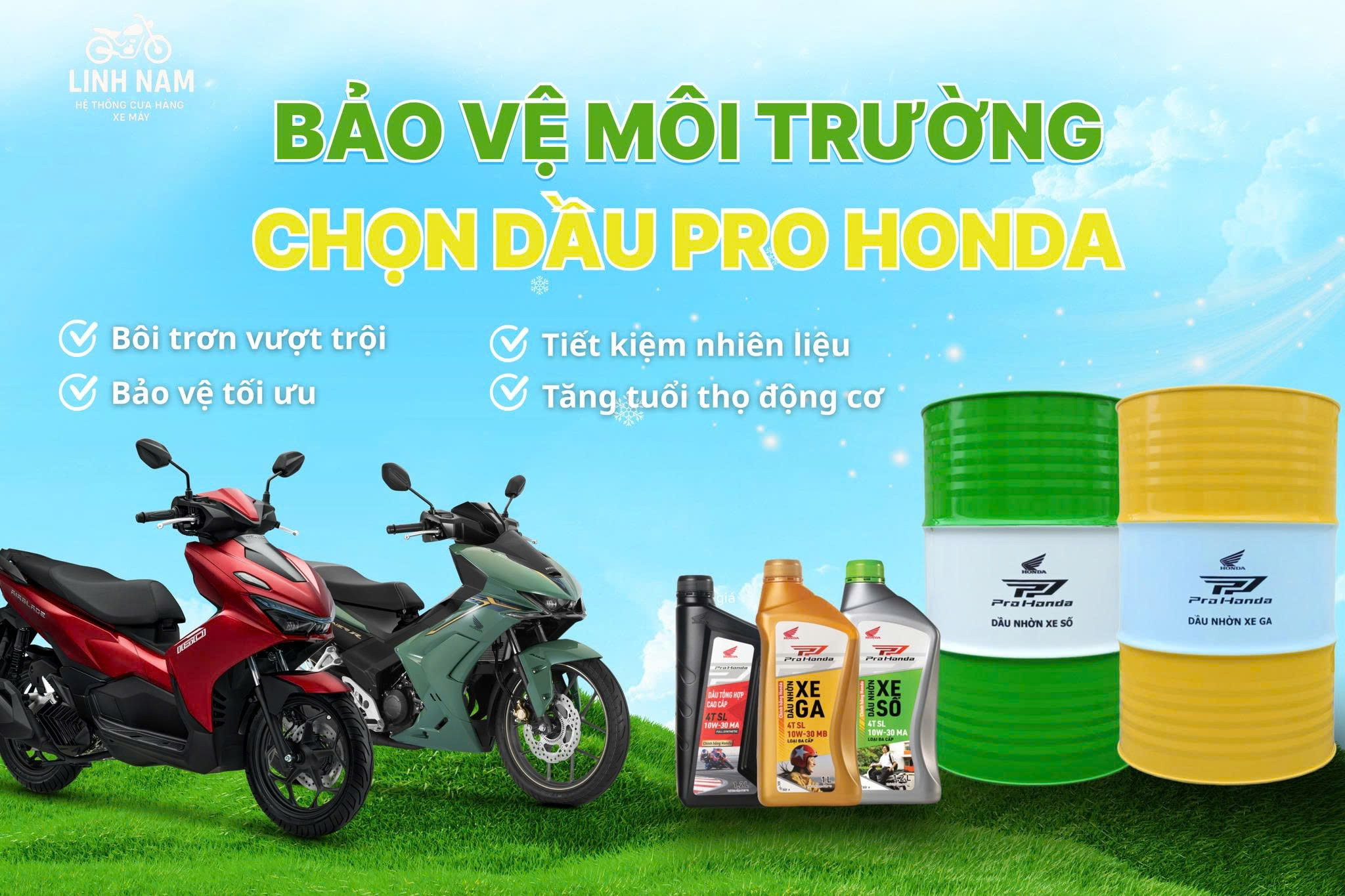 💯 CHỌN NHỚT CHUẨN HÃNG - CHỌN SỐNG XANH CÙNG PRO HONDA 🍃