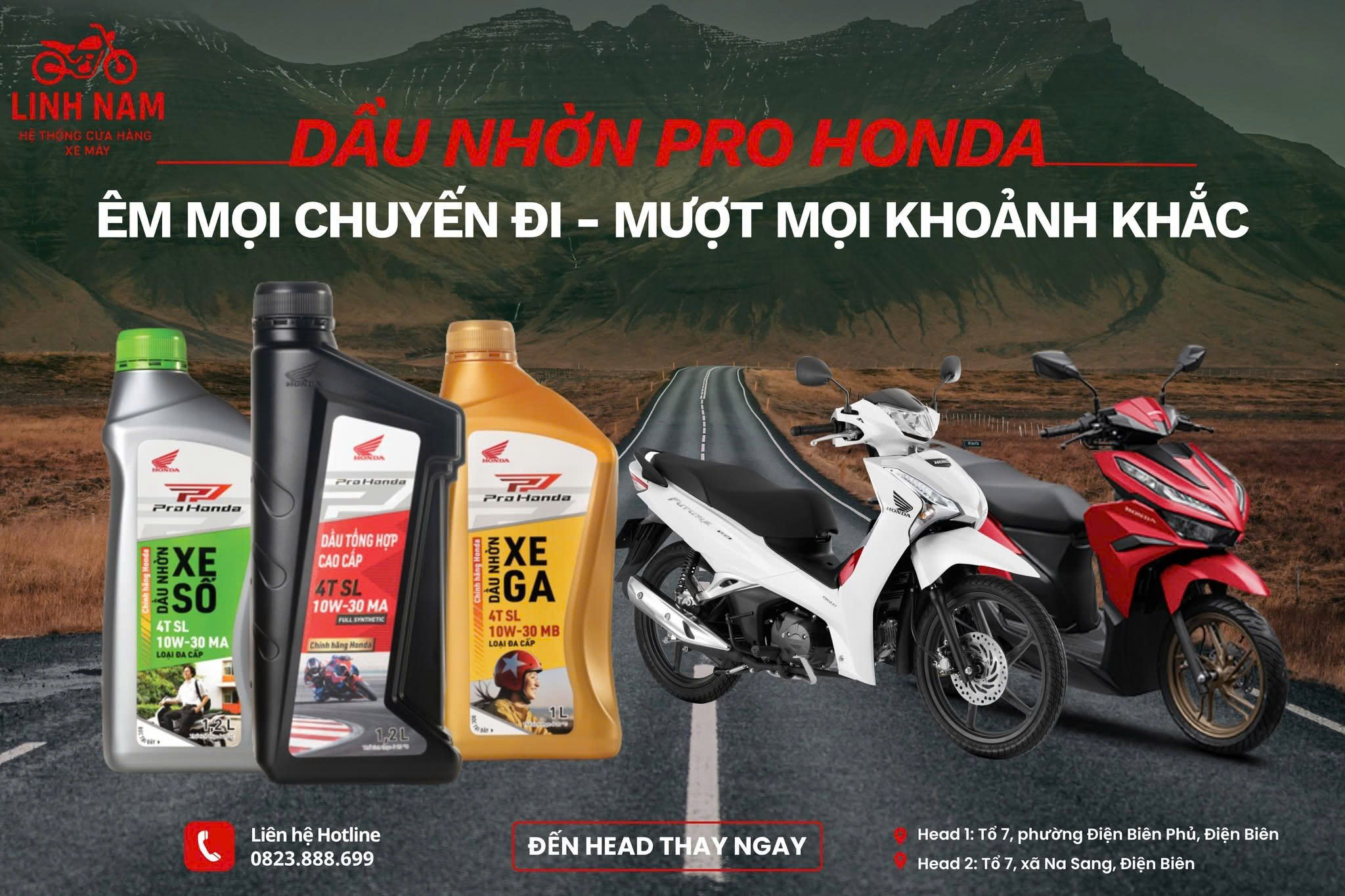 DẦU PRO HONDA - ÊM MỌI CHUYẾN ĐI, MƯỢT MỌI HÀNH TRÌNH 🛵